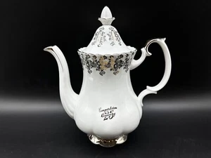 Royal Albert Congratulation 25th Anniversary Large Coffee Pot Bone China England - Picture 1 of 8