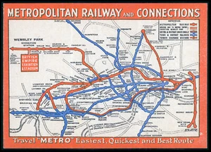 1924 Metropolitan Railway Connections Exposición Imperio Británico Wembley LONDRES - Imagen 1 de 2