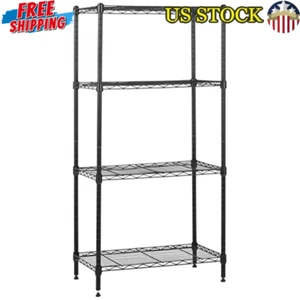 4 Shelf Adjustable Steel Storage Rack 200lb Capacity Multipurpose Organizer New - Picture 1 of 6