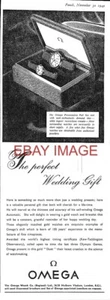 WERBUNG für Omega Armbanduhren Hochzeit Geschenk Präsentation Paar Print Anzeige 727/47 - Bild 1 von 1