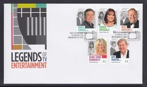 AUSTRALIA 2018 - Aussie LEGENDS of TV Entertainment design set of 5 x $1 on FDC - Picture 1 of 1