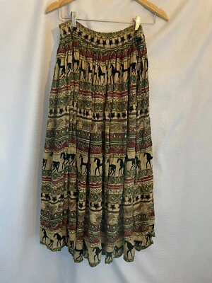 Falda Phool M Boho De Colección Festival Hippie Caballos Midi Fluida Foto 1 de 4