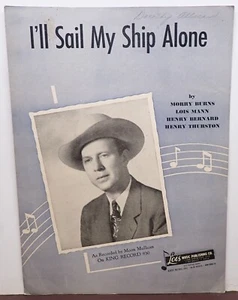 I'll Sail My Ship Alone - Burns, Mann, Bernard & Thurston - Sheet Music 1950 - Picture 1 of 3