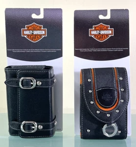Lote de 2 estuches accesorios de cuero premium para Harley-Davidson Olympus NUEVOS - Imagen 1 de 15