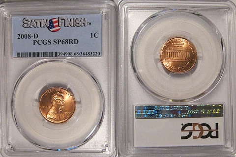 2008 D Lincoln Cent 1c PCGS SP68RD Satin Finish Cover
