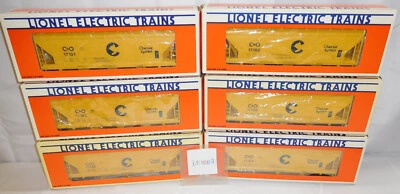 LIONEL 6-17100 to 17105 CHESSIE C&O ACF HOPPERS STANDARD O GAUGE 6 CAR TRAIN SET - Image 1 of 4