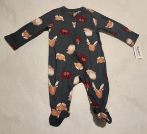 NWT Old Navy Woodland Animals Print One Piece Footed Sleeper Baby Boy - Picture 1 of 1