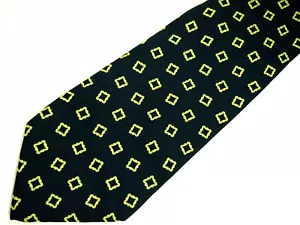 J.Crew Herren Krawatte Krawatte Marineblau Grün Geometrisches Muster Seide 59" - Bild 1 von 4