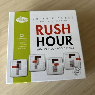 Rush Hour Brain Fitness ThinkFun Sliding Logic Game Education 80 challenges - Image 1 of 3