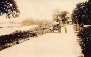 Lake St Peter Ontario Canada Lower End of City River Old Car RPPC - Picture 1 of 1