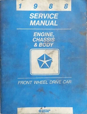 Chrysler Plymouth Dodge 1988 tracción delantera manual de reparación de servicio de taller - carrocería del chasis del motor Foto 1 de 4