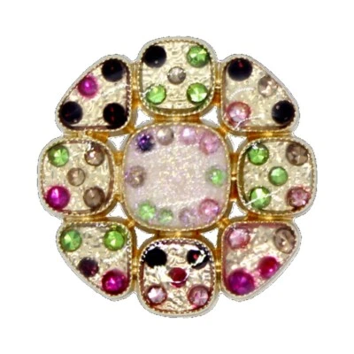 5X Retro Colorful Crystal Diamante Metal Shank Button Rhinestone Luxury Sew DIY - Image 1 of 4