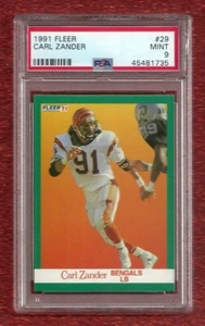 1991 FLEER #29 CARL ZANDER PSA 9 MINT POP 1 NO HIGH CINCINNATI BENGALS - Foto 1 di 1