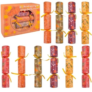 10 Pack Thanksgiving No-Snap Party Table Favors Thanksgiving Fall Crackers No... - Foto 1 di 8