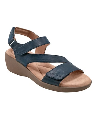 Sandalias de cuña baja Easy Spirit Kimberly para mujer con tiras azules precio de venta sugerido por el fabricante 69 USD Foto 1 de 4