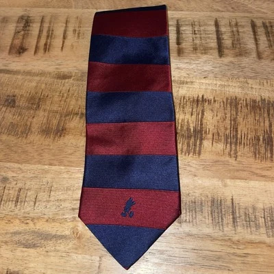 Corbata Disney Mickey Inc ~ Mickey Mouse Clásica Rayas Preppy 100% Seda De Colección Foto 1 de 4