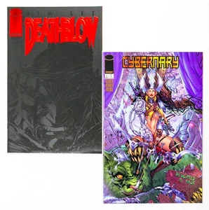 Deathblow #1 & Cybernary #1 (1993/95 Image) Red Foil Embossed Flip-Cover! NM- - Picture 1 of 7