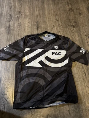 Camiseta de ciclismo Pactimo para hombre negra/blanca con cremallera completa talla XL Foto 1 de 3