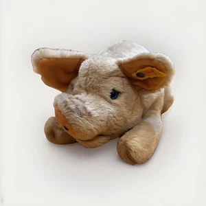 1980s Steiff Molly Pig Blue Eyes Plush Animal Toy Ear Tag Austria 5415/28 - Picture 1 of 7