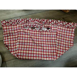 Longaberger Large Picnic Basket Liner Cherry Plaid fabric - Picture 1 of 2