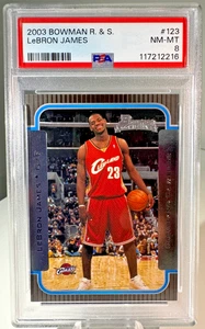 LeBron James 2003 Bowman Rookies & Stars #123 RC Rookie Card NBA Cavs PSA 8 - Bild 1 von 2