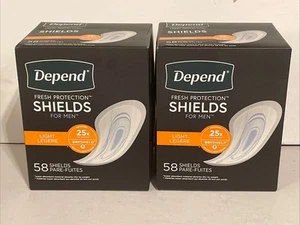 2 Confezioni Di Protezioni Fresche Depend Protezione Luce per Uomo, 58 Ct/Pk, 116 T. - Foto 1 di 3