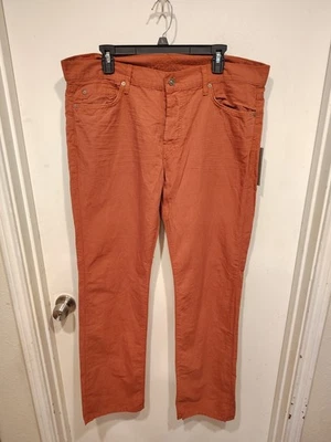 Seven 7 For All Mankind NWT Men's Brick Red Chino Pants Sz 36 Button Fly Casual - Image 1 of 4