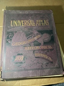 1893 GEORGE F. CRAM Universal Atlas Geographical Astronomical Historical - Picture 1 of 24
