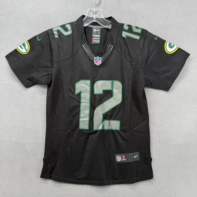 Camiseta Nike NFL Para Hombre Mediana Negra Green Bay Packers Aaron Rodgers #12 Foto 1 de 4