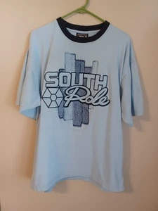 Vintage Y2K Southpole Baby Blue Embroidered Graphic T-Shirt Size Large Hiphop - Picture 1 of 7