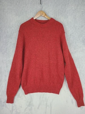 Vintage LL Bean Sweater Mens XL Long Red Wool Nylon Crewneck Made USA 90s - Image 1 of 4