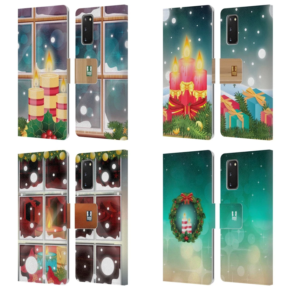 HEAD CASE CANDELE DI NATALE CUSTODIA COVER A PORTAFOGLIO PER SAMSUNG TELEFONI 1 - Immagine 1 di 1