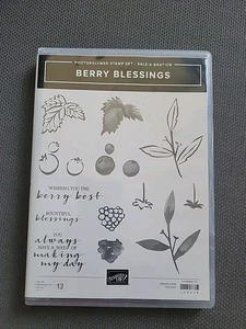 Stampin' Up! Juego de 13 estampillas de fotopolímero Berry Blessings en estuche - Imagen 1 de 2