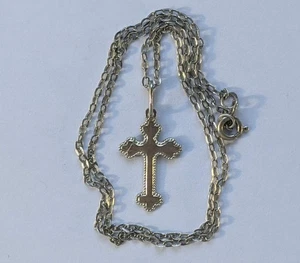 Orthodox Cross on a chain 42 cm. 925 silver. Weight 2.55 g. - Picture 1 of 10