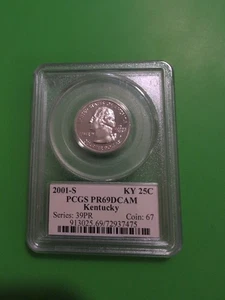 2001 S Kentucky State Quarter Clad PCGS PR69DCAM Flag Label - Picture 1 of 2