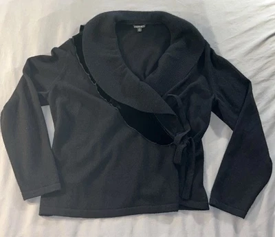 Cárdigan suéter negro Lafayette 148 NY 100 % cachemir talla 1X para mujer talla grande Foto 1 de 4