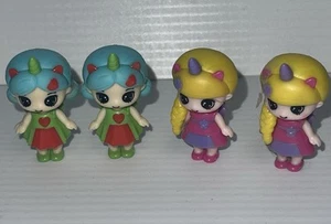 Menge 4 Cool Things Einhorn Puppen Minifigur - 2" - blonde & blaue Haare Mädchen - Bild 1 von 3