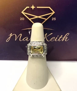 925 Sterling silver Lemon Quartz Ring Size 5 - Picture 1 of 18