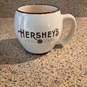 Hershey's Kaffeebecher 4" weiß brauner Rand gegründet 1894 Schokolade Süßigkeiten Kakao - Bild 1 von 7
