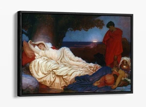 CYMON & IPHIGENIA, FREDERIC LEIGHTON- FLOAT EFFECT FRAMED CANVAS ART PRINT - Picture 1 of 12