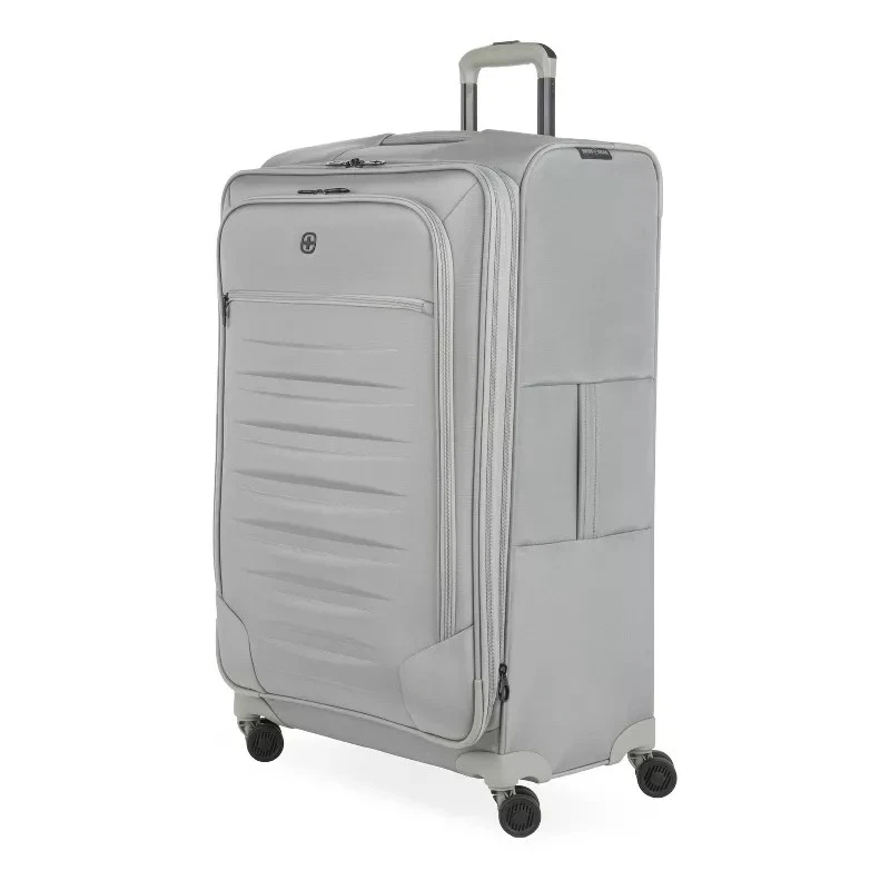 SWISS GEAR CHECKLITE SOFTSIDE CHECKED SUITCASE TEAR-RESISTANT 8 WHEELS - GRAY - Image 1 of 4