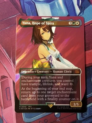 Yuna, Hope of Spira (Final Fantasy) NM *surge foil* Borderless MTG #549 - Image 1 of 2