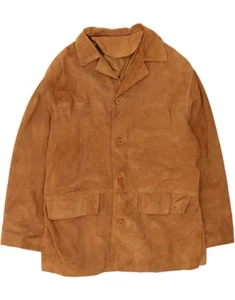 CONBIPEL Mens Suede Jacket IT 52 XL Brown Leather AN01 - Picture 1 of 3