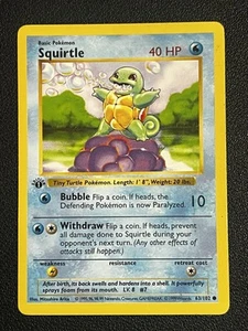 Pokémon Squirtle Base Set (Shadowless) 1. Edition 63/102 Common LP - Bild 1 von 2