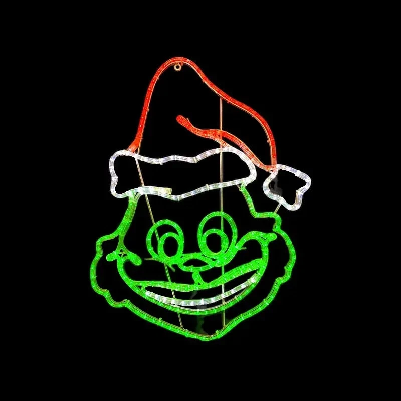 Smiling Grinch Face Rope Light Motif  - image 1 of 1