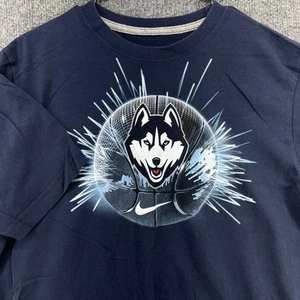 Nike Dri Fit UCONN Connecticut Huskies Men's LARGE Shirt Blue Basketball - Picture 1 of 11