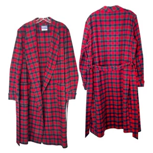 Pendleton Housecoat Robe L READ Lightweight VINTAGE Virgin Wool Macduff Tartan - Picture 1 of 12