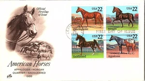 American Horses Appaloosa Morgan Quarter Saddlebred 1985 First Day Cover FDC - Picture 1 of 1