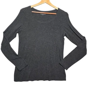 Eileen Fisher Charcoal Grey Crew Neck Long sleeve Shirt Size Small - Picture 1 of 5