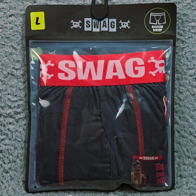 Calzoncillo boxer SWAG Alf para hombre grande negro ropa interior elástica años 80 ligero nuevo con etiquetas Foto 1 de 4